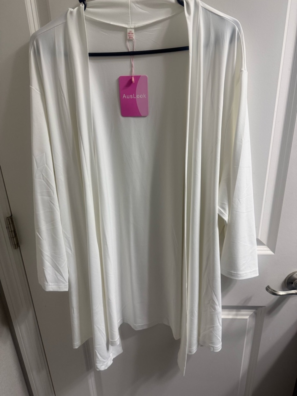 White Open-Front Women's Blouse Cardigan - Picture 2 of 4